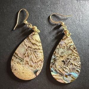 Handmade Genuine Abalone Teardrop Earrings